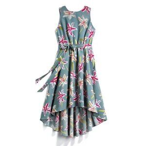 Hutch Aislinn Floral Dress Hi Low Hem Belted High Neck Sleeveless Size Small